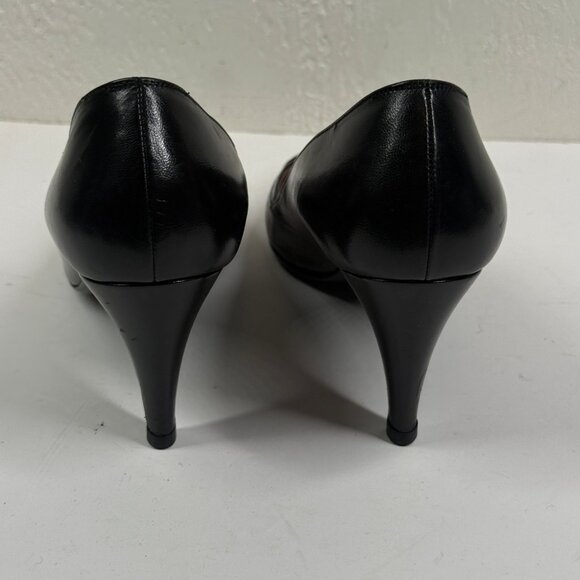 Vintage Bruno Magli Pumps Pointed Toe Black Leather Heels Made in Italy 8.5B - Picture 8 of 14
